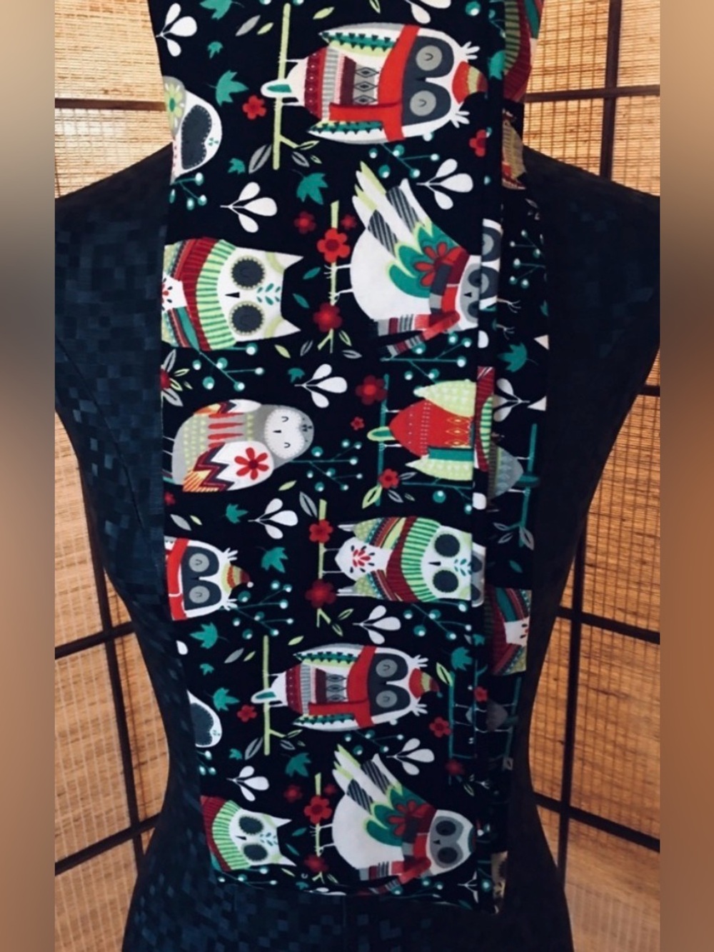 Owls in different designs scarf Adorable Very Colorful 58" Round
